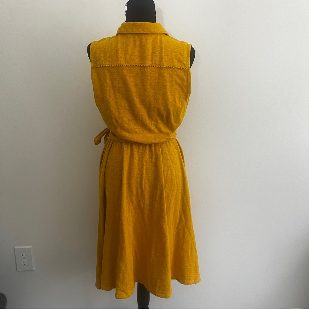 Boden Tori Midi Dress Yellow Collared Sz 10 - Picture 5 of 8